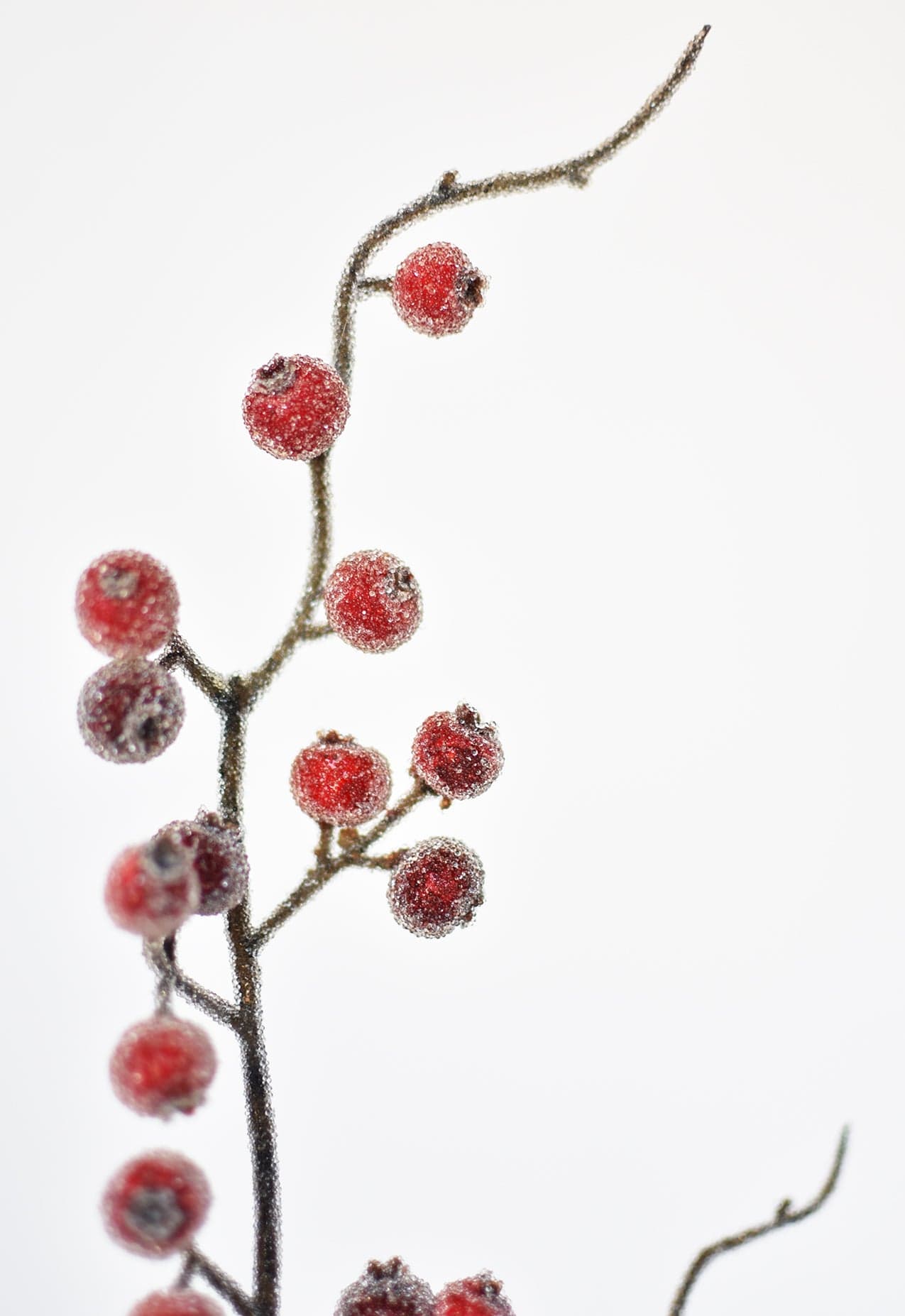 29" Faux Red Sugar Berry Spray Stem