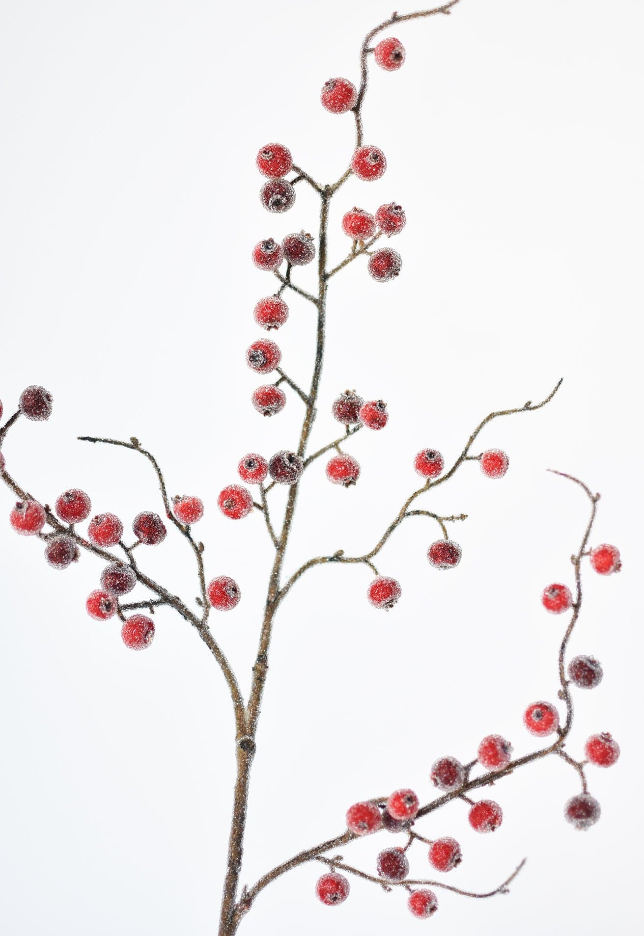 29" Faux Red Sugar Berry Spray Stem