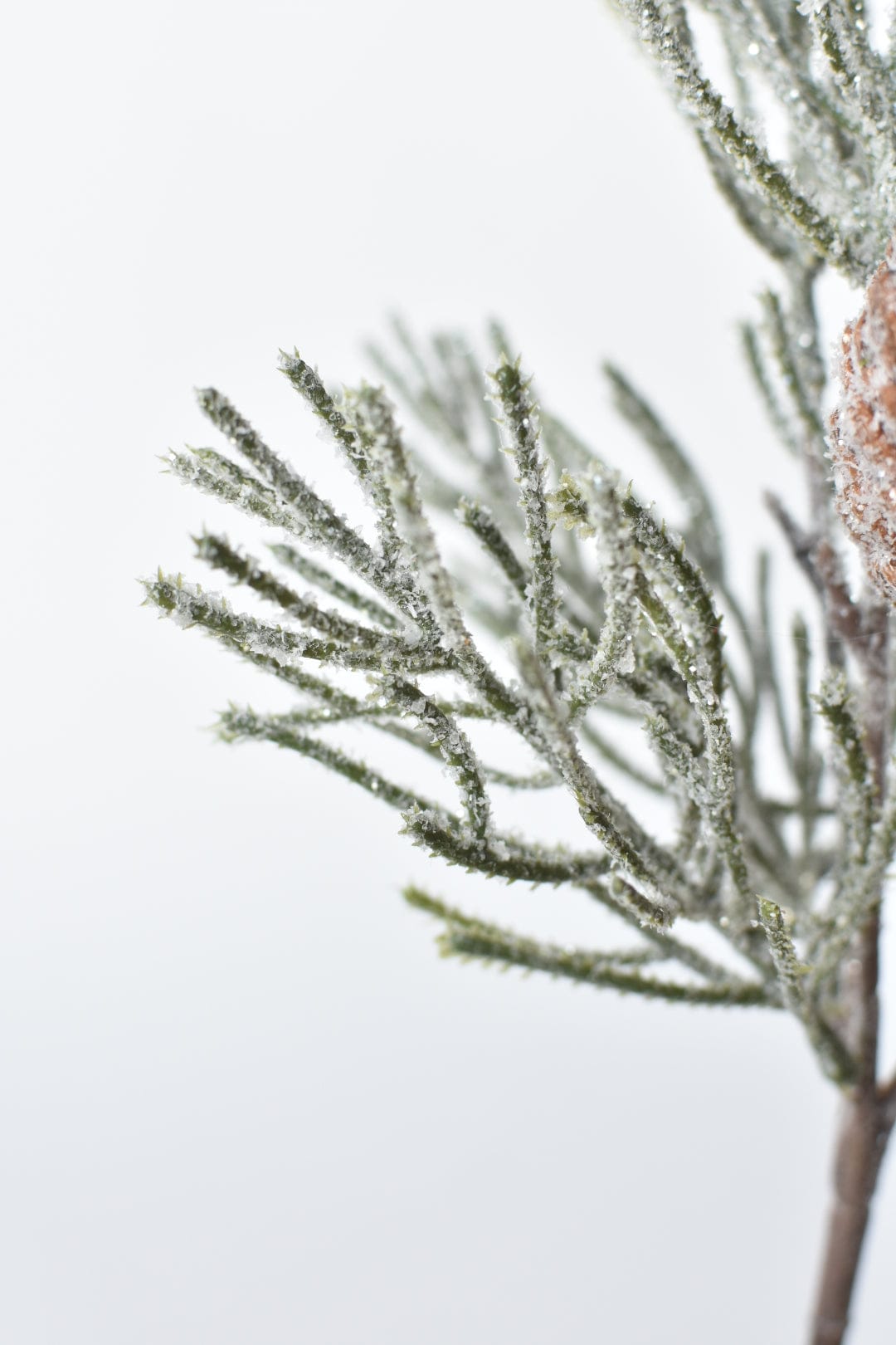 13" Faux Frosted Greenery with Faux Pinecones