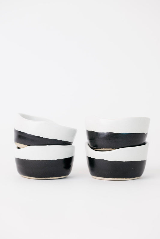 Dawson Pinch Bowl - Matte Black/White - Set of 4