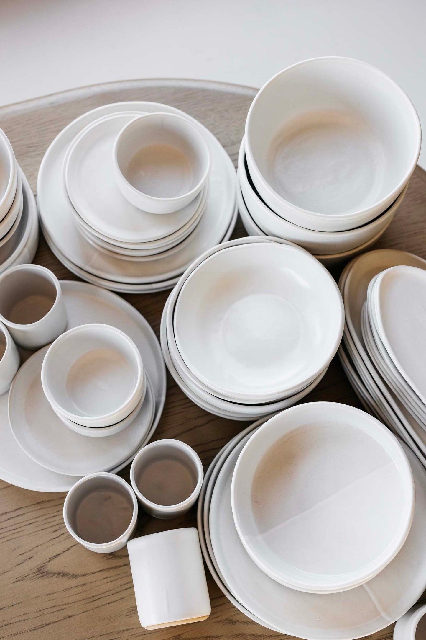 Sonnet Stoneware Bowl - Matte White/Glossy White - Set of 6