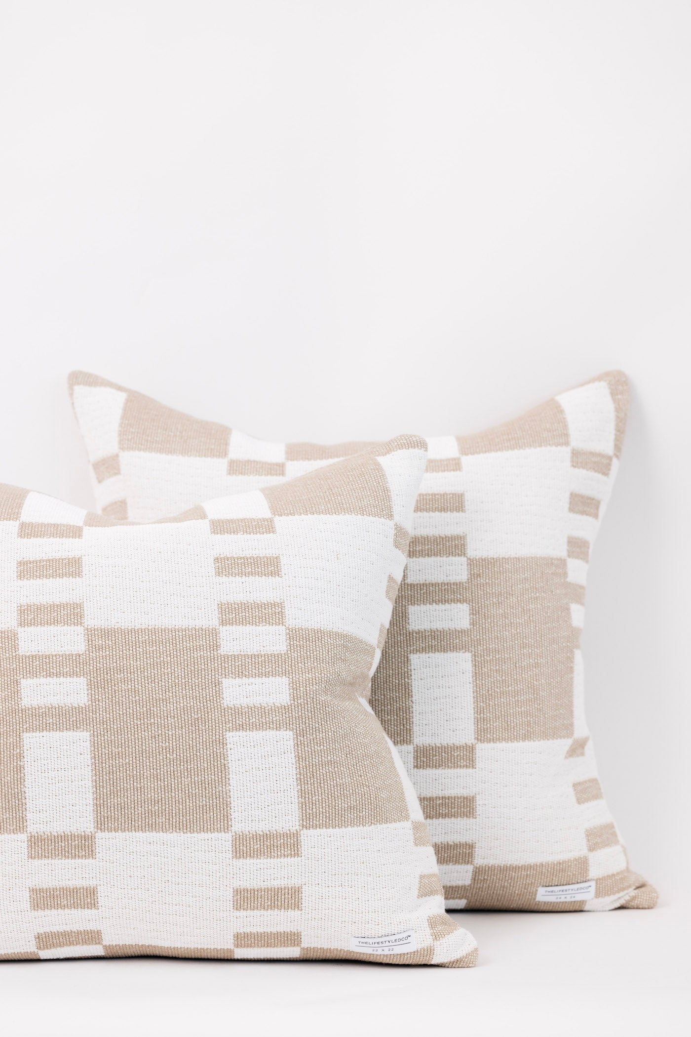 Proper Stripe Pillow - White/Tan - 2 Sizes