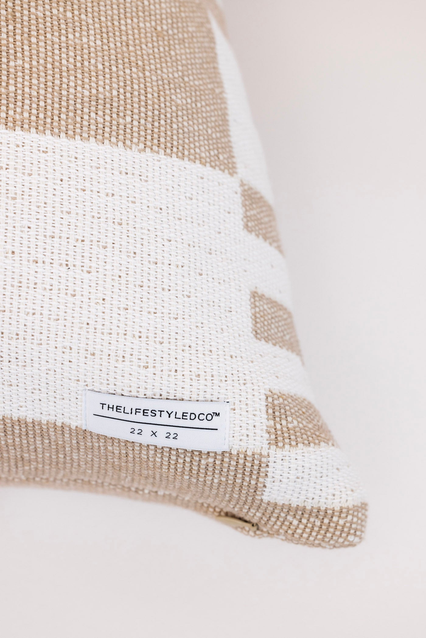 Proper Stripe Pillow - White/Tan - 2 Sizes