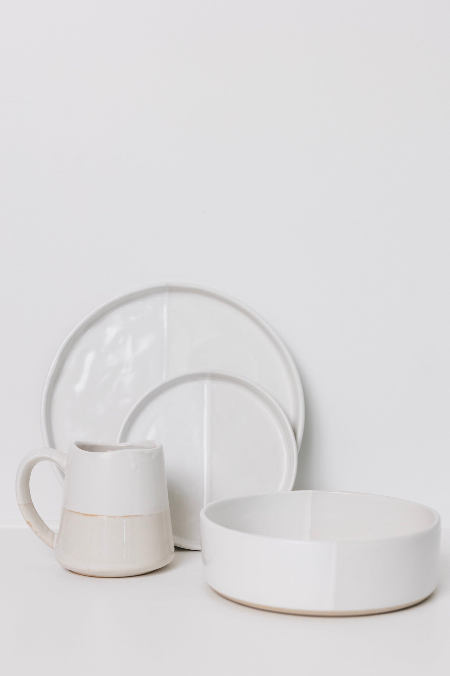 Sonnet Stoneware Coffee Mug - Matte White/ Glossy White - Set of 4