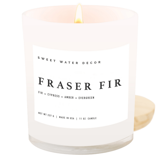 Fraser Fir Soy Candle - White Jar - 11 oz