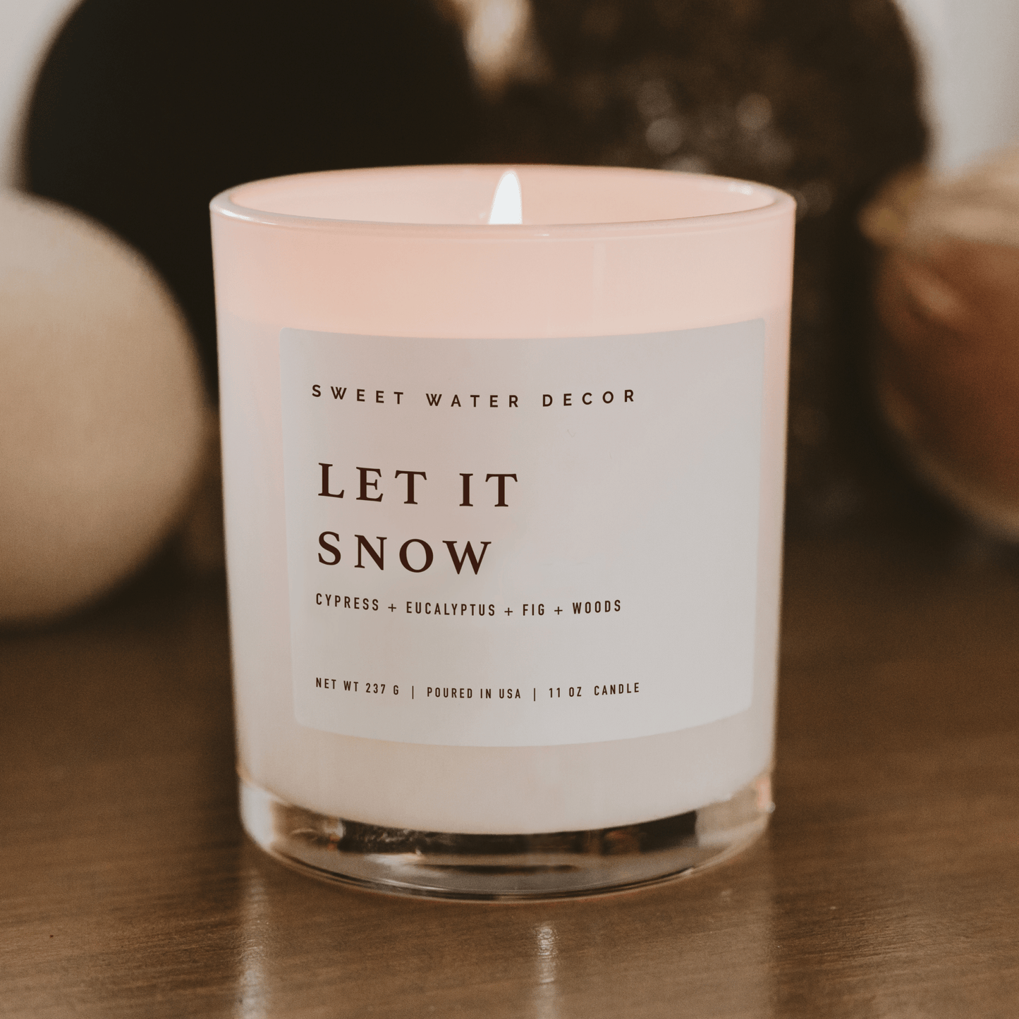 Let It Snow Soy Candle - White Jar - 11 oz