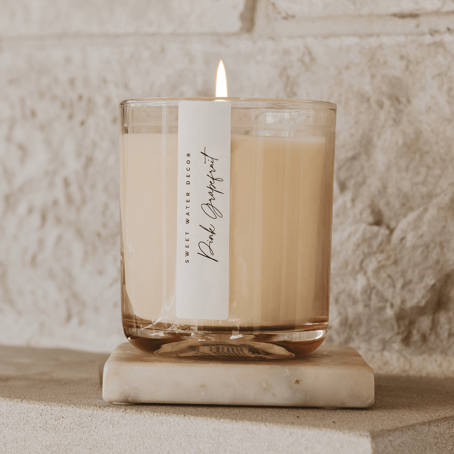 Pink Grapefruit Soy Candle - Tinted Glass Jar - 12 oz