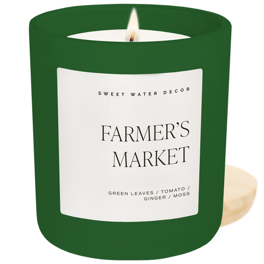 Farmer's Market Soy Candle - Green Matte Jar - 15 oz