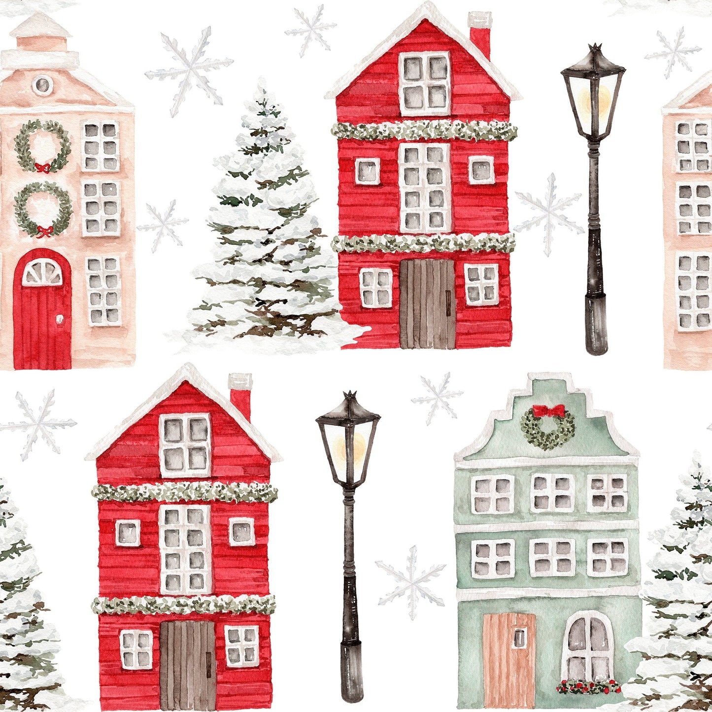 Christmas Cottages (Reusable Gift Bag Set)