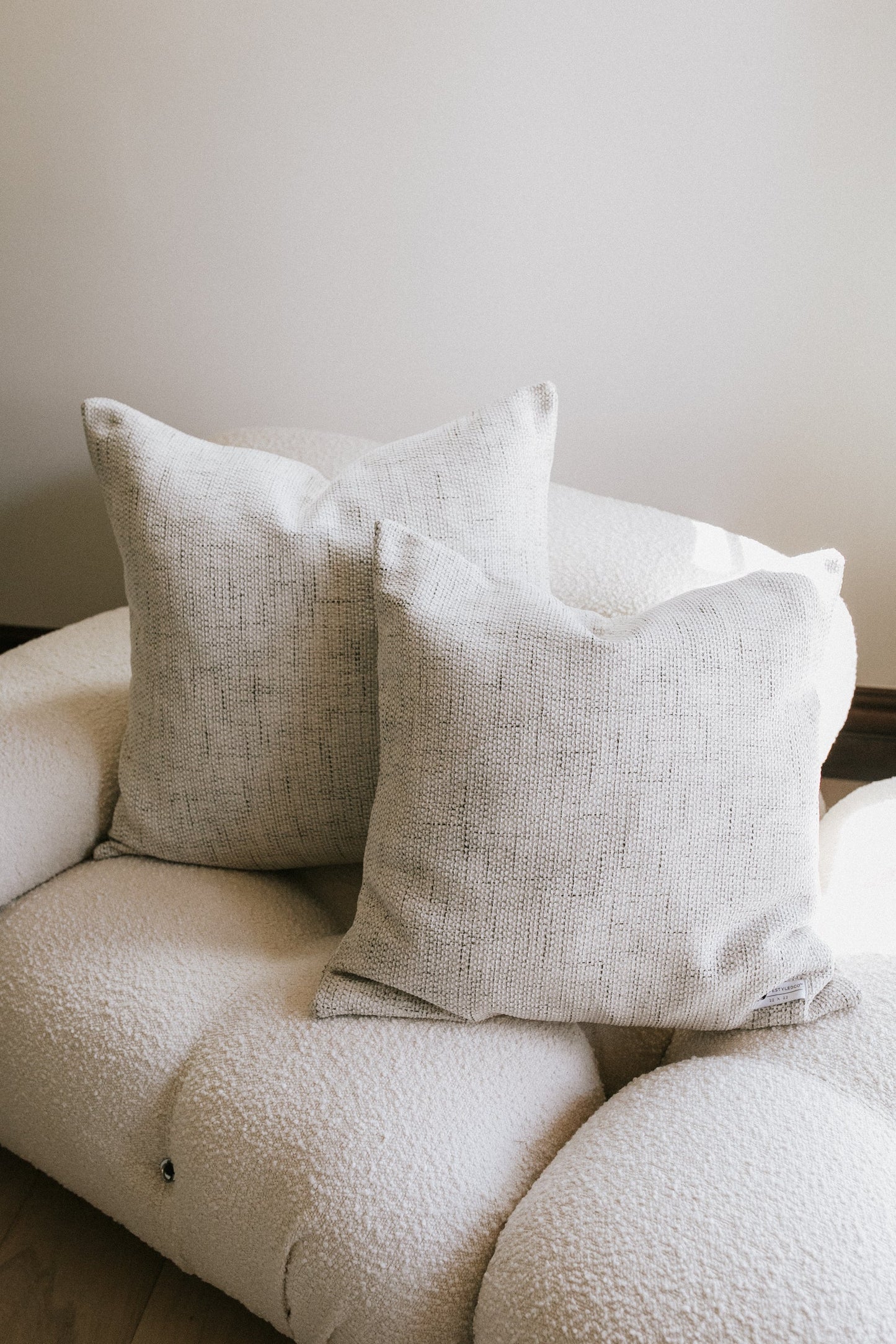 Alma Basketweave Pillow - Pearl - 2 Sizes