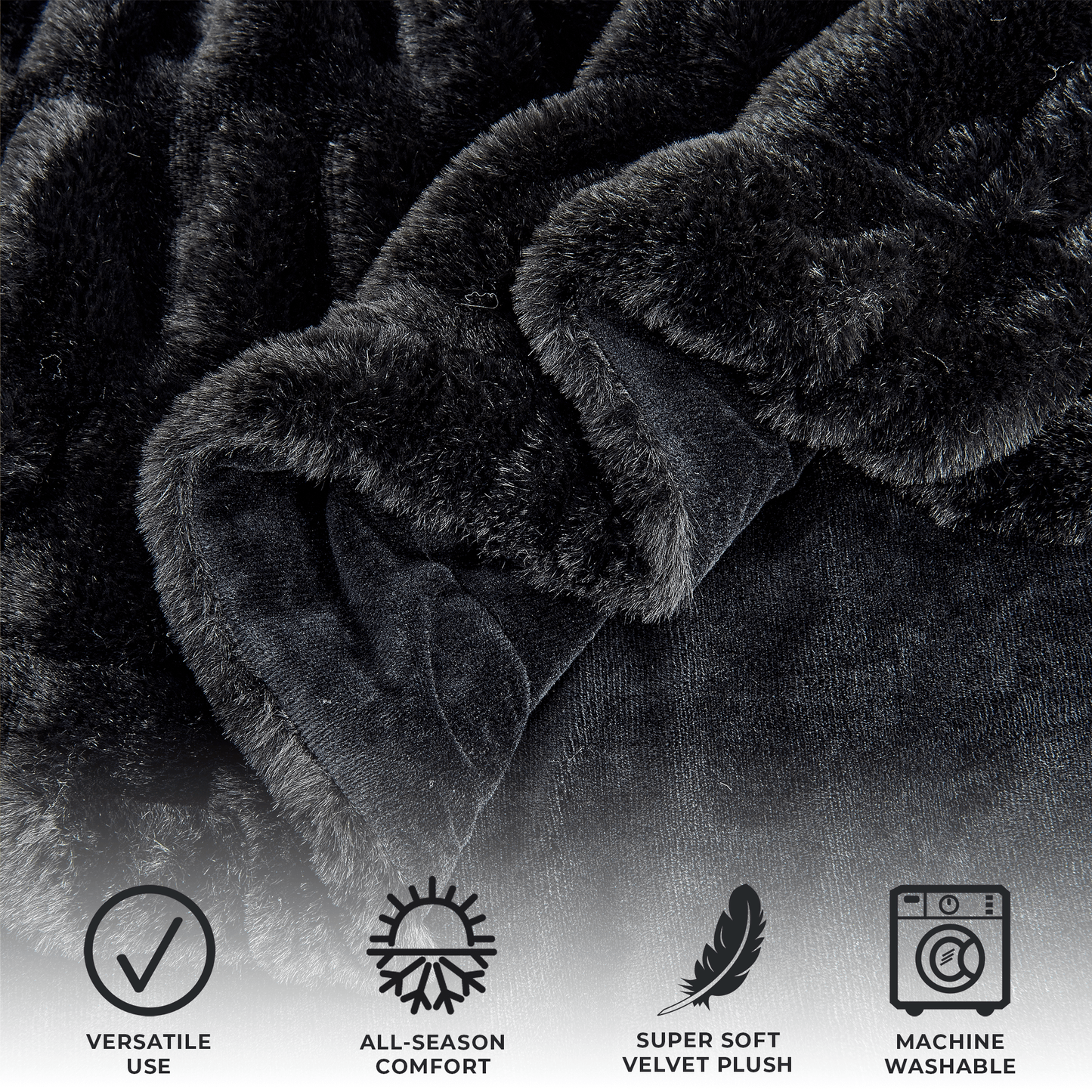 Ruched Faux Fur Throw Blanket - Alondra Collection
