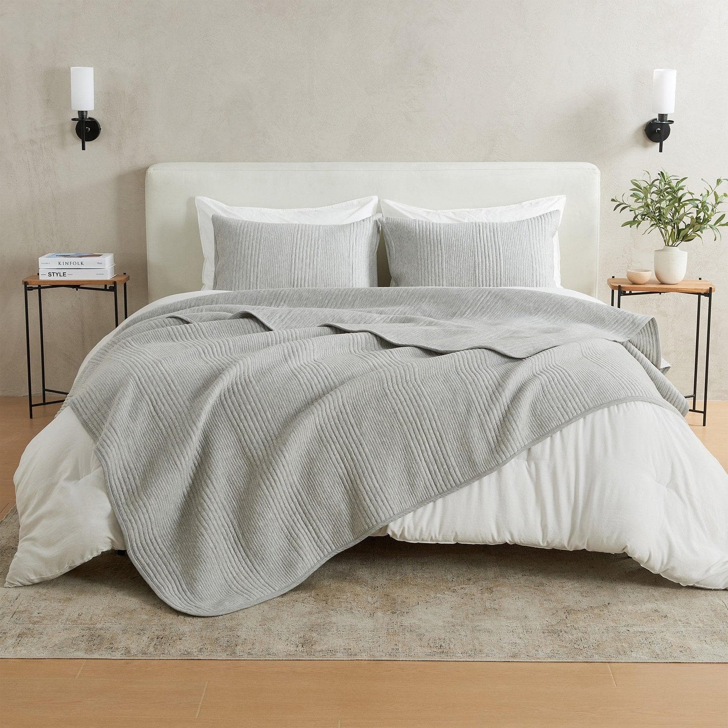 3 Piece Jersey Knit Quilt Set - Natalie Collection