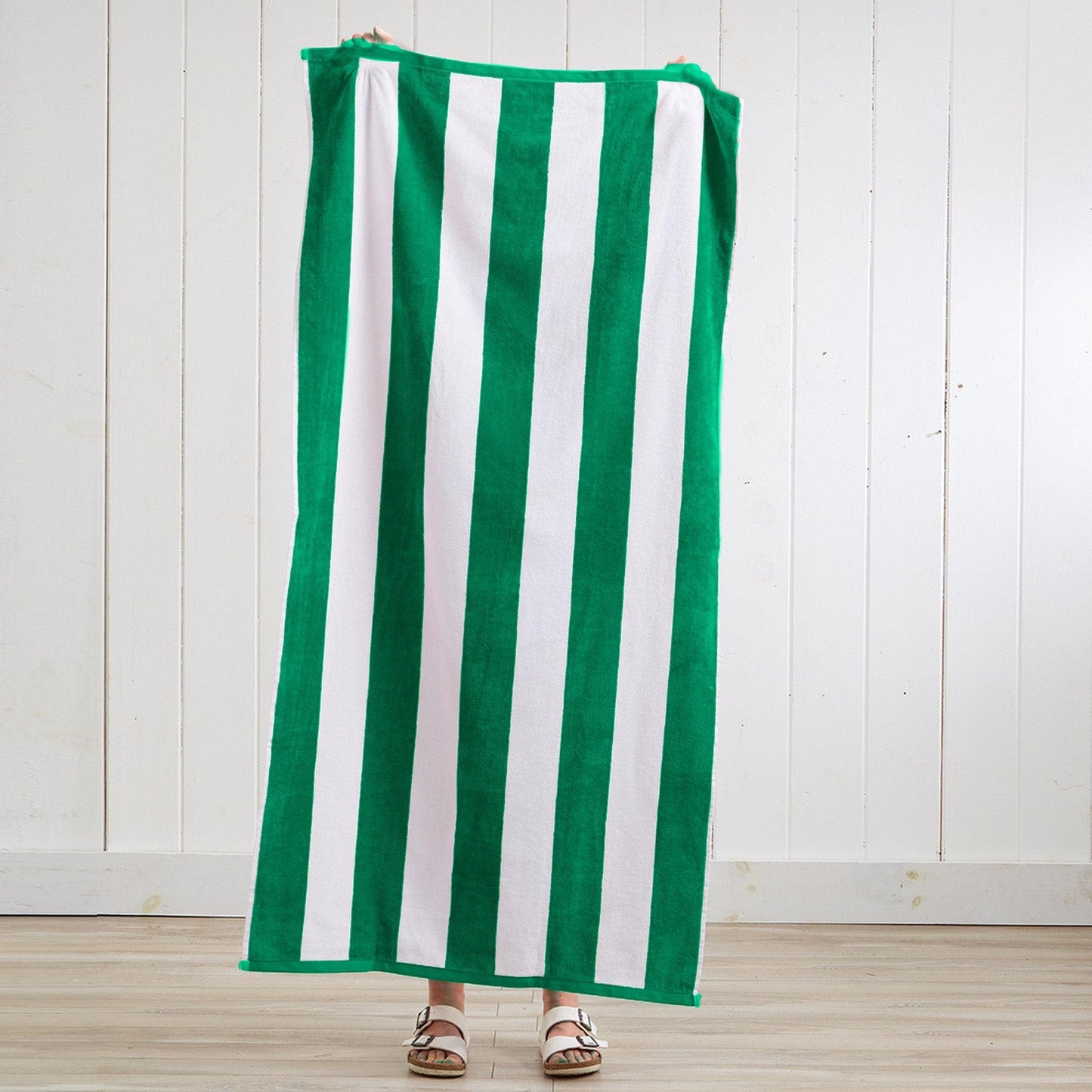 Cotton Velour Cabana Stripe Beach Towel - Novia Collection