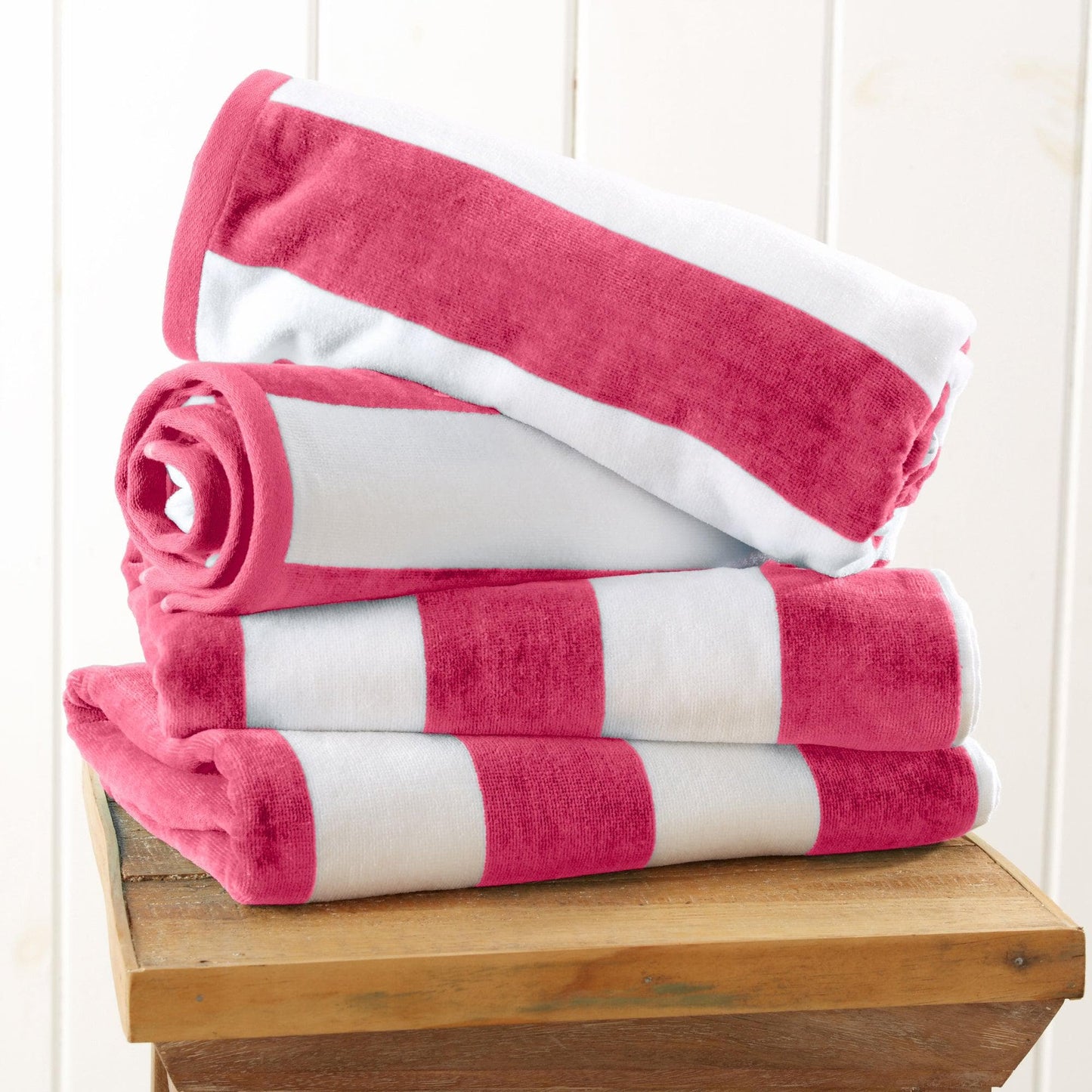 Cotton Velour Cabana Stripe Beach Towel - Novia Collection